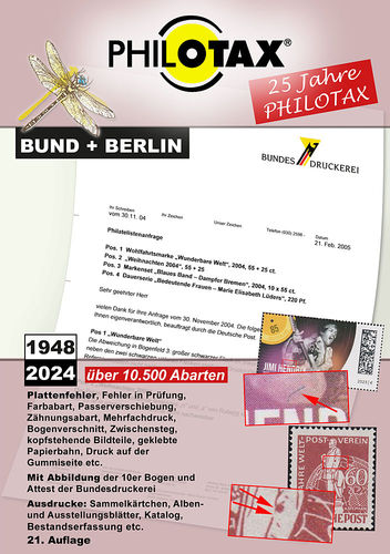 PHILOTAX Briefmarken Abarten Katalog Bund + Berlin 21. Auflage Update
