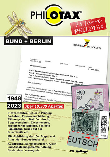 PHILOTAX Briefmarken Abarten Katalog Bund + Berlin 20. Auflage